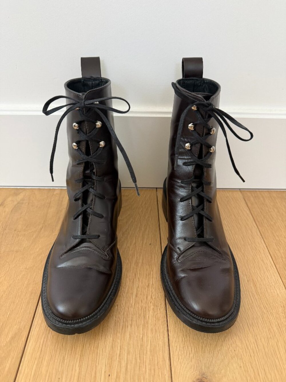 Freda Salvador Ross Lace Up Boots Espresso Size 7
